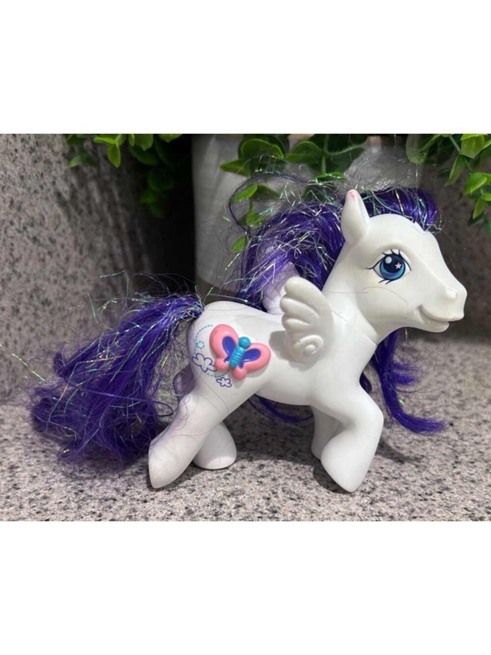 My Little Pony G3 Pegasus Cloud Climber Purple Glitter Mane Butterfly 2004